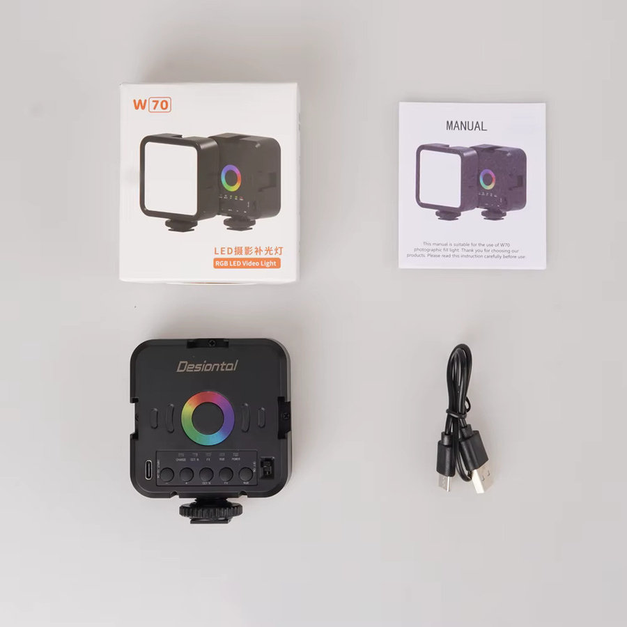 Desiontal Mini RGB LED Fill Light Schwarz für Live-Fotografie und mobile Kameras - Bild 6