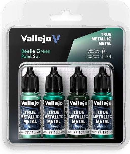 Vallejo TMM Beetle Green, Farb-Set, Nachfüllpack, 4 x 18ml - Bild 1