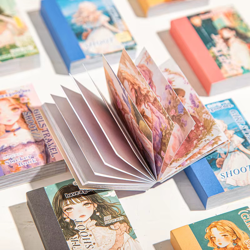 Mr. Paper Aufkleberbuch mit Manga-Mädchen-Motiv im Reisefotografie-Design, buntes Sammelalbum für deine Tagebuch-Dekoration - Bild 2