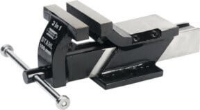 Wabeco Schraubstock in Schwarz aus Stahl mit 100 mm Backenbreite, 100 mm Spannweite, Amboss und Rohrspannbacken - Bild 1