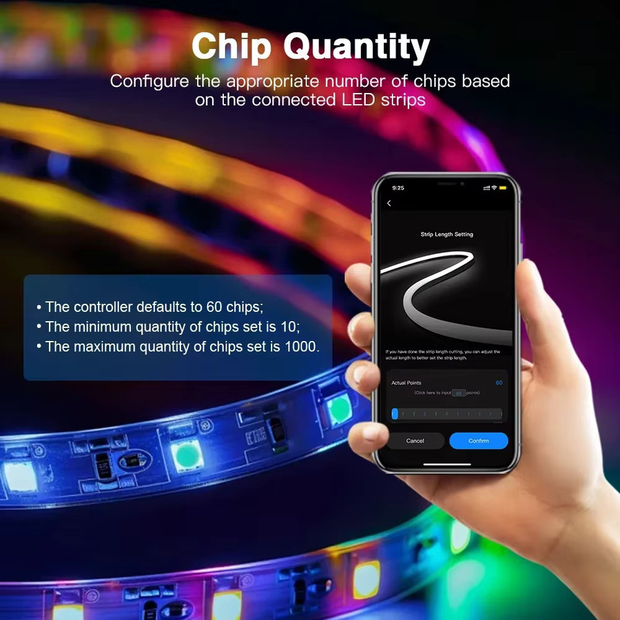 GLEDOPTO LED Pixel Streifen Licht Controller mit Tuya und Smart Life Wifi für RGBIC WS2811 TM1814B TM1934A SK6812 WS2801 WS2805 UCS2904B bis 206W - Bild 6