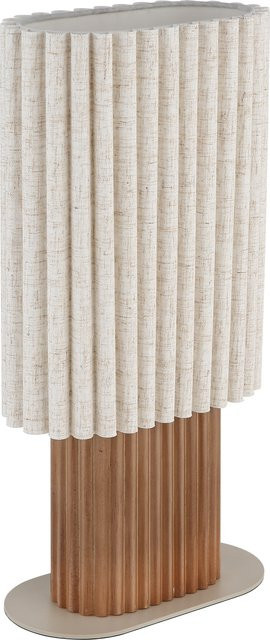 Tischleuchte JANNIE von Globo Lighting in Braun und Beige mit Holz- und Stoffelementen - Bild 1