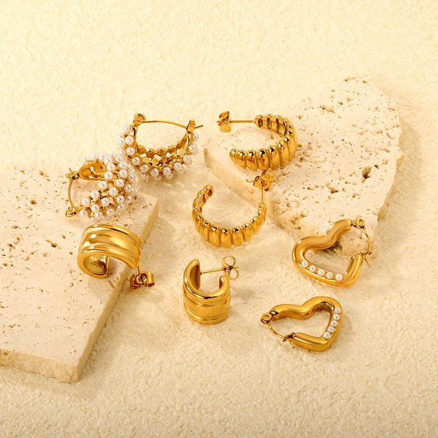 LUXUKISSKIDS Ohrstecker Edelstahl, Punk-Stil, Gold, Kristall, Kinder - Bild 1