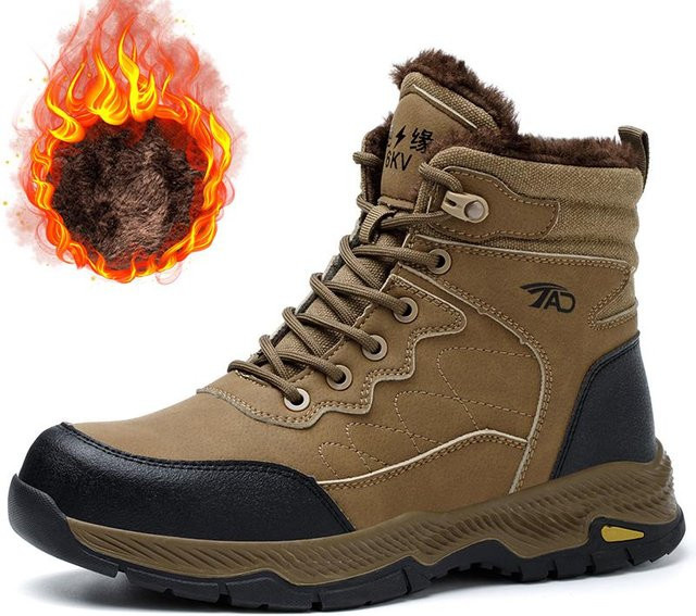 Avant-garde Sicherheitsstiefel für Herren in Braun, wasserdichte Isolierschuhe mit Zehenschutz und Pannenschutz, Größe 37 - Bild 1