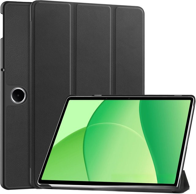 OPPO Pad SE 11 Zoll Tablet-Hülle mit dreifach faltbarem Ständer und Anti-Drop Schutz, Schwarz - Bild 1