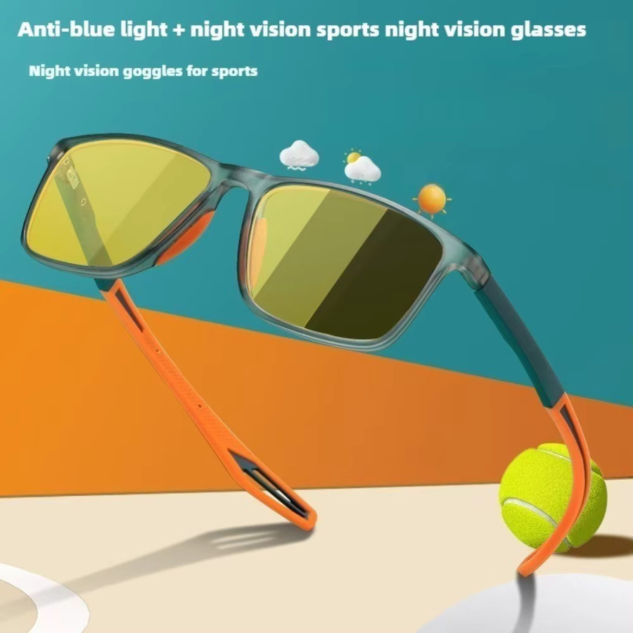 Nachtsichtbrille Unisex, Vollrand, rechteckig, Kunststoff, gelb - Bild 2