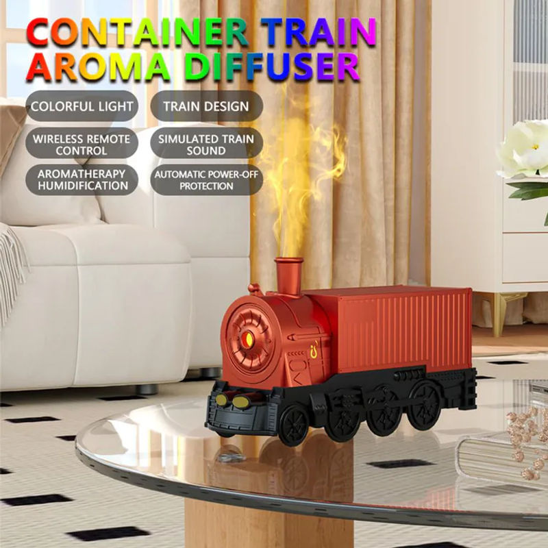 Neoglint Vintage Containerzug Ätherischer Öl Diffusor mit Fernbedienung, 300ml, USB-Betrieb, Grün Orange Rot - Bild 8