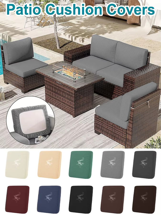 Wasserdichte Jacquard Sofa Abdeckung mit Polar Fleece von airldianer für Terrasse und Garten in Beige, Weiß oder Grau - Bild 1