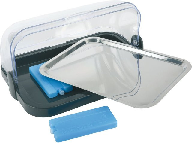 APS Buffetvitrine rechteckig, transparent/schwarz, L: 44 cm, B: 32 cm, H: 20,5 cm - Bild 1