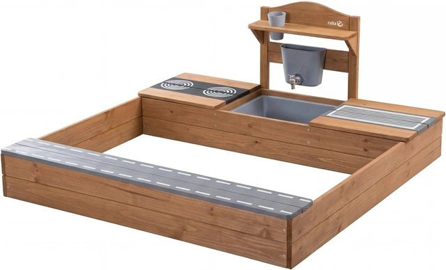 Roba Sandkasten aus FSC-zertifiziertem Teakholz mit Matschküche - Bild 1