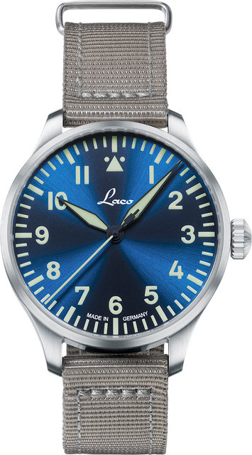 Laco Fliegeruhr, Automatik, Edelstahl, 39 mm, Blau, Textil/NATO - Bild 1