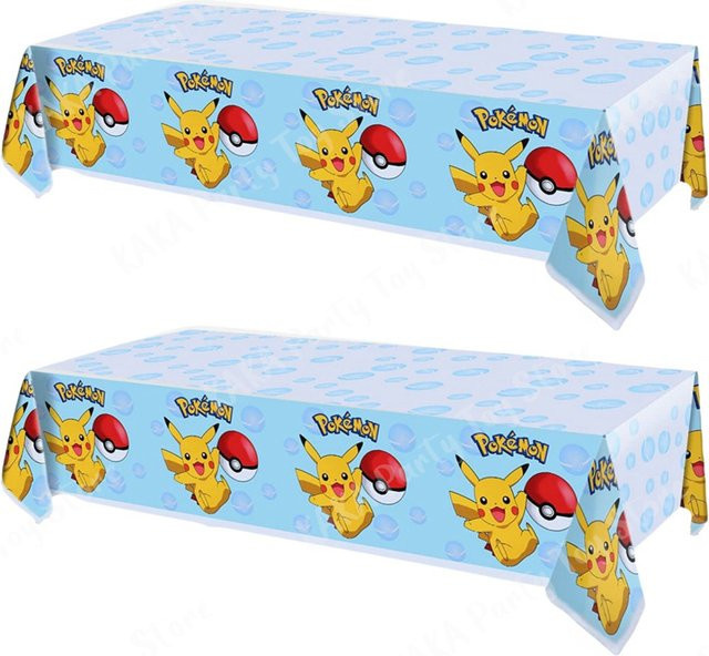 2er-Set Takara Tomy Pokemon Party Tischdecke mit Pikachu und Pokeball Motiv, Einweg Tischdecke für Kindergeburtstage und Babypartys, Mehrfarbig, Rechteckig - Bild 1