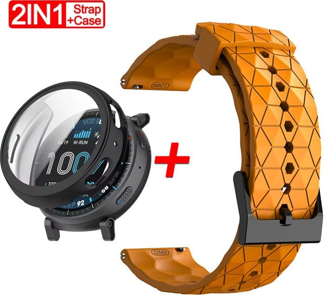Amazfit Uhrenarmband und Hülle, Silikon, Schwarz, Amazfit Active Max - Bild 1