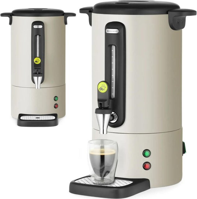 Hendi Kaffeemaschine mit Hahn und Tropfschale in Hellgrau und Beige, 7 l, 1050 W - Bild 1