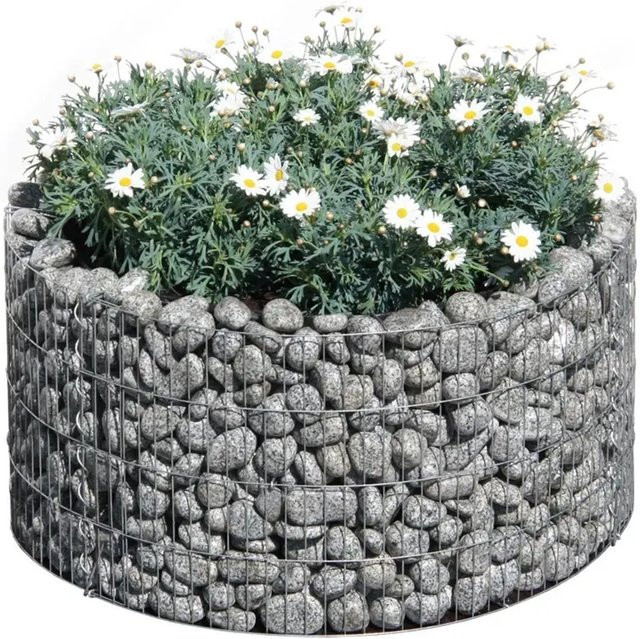 Bellissa Gabionen-Hochbeet Basic rund in Grau, Durchmesser: 81 cm, Höhe: 40 cm - Bild 1