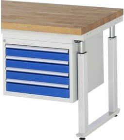 RAU Unterbau-Container adlatus 600 Schubladenblock Modell L2.13 aus Stahlblech in Alufarben B/T/H: 58 x 65 x 44 cm - Bild 1