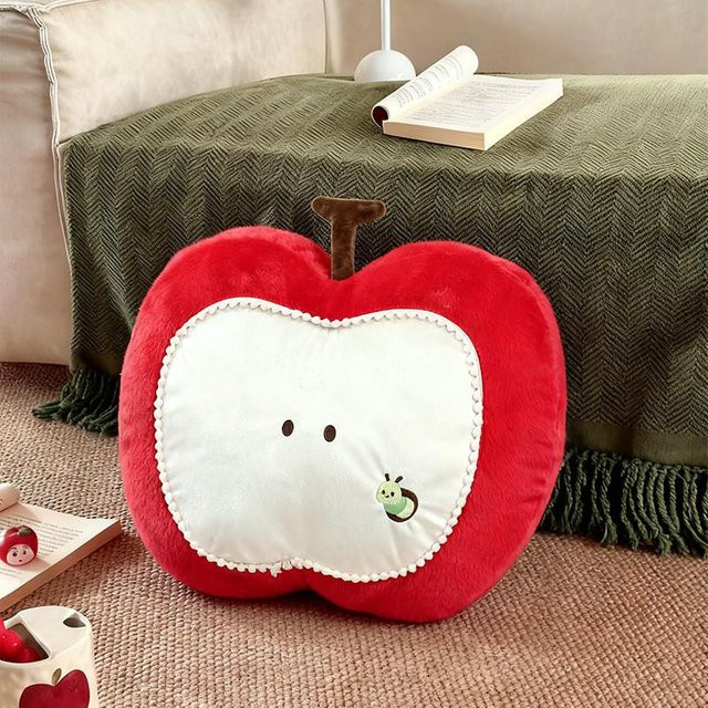 Linyi Toy Nordisches Ahornblatt Kissen aus Plüsch und Samt in Grün, Durchmesser: 41 x 42 cm - Bild 1