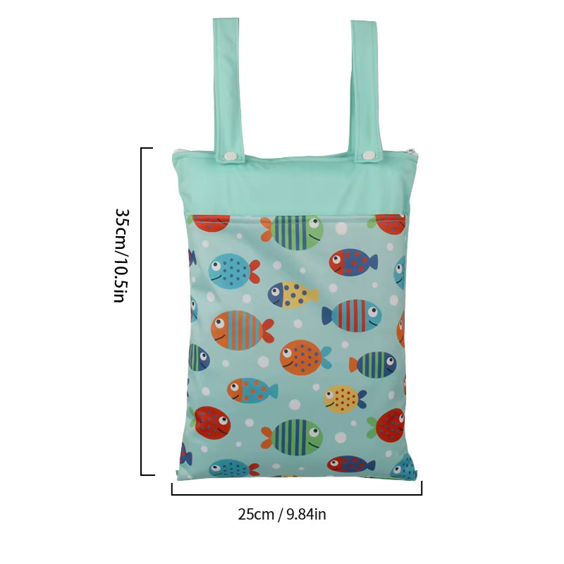 Babyshow Doppeltaschen für den Kinderwagen, wasserdichte Nass- und Trockentasche mit zwei Schnappgriffen, Multicolor, Breite: 25 cm, Höhe: 35 cm - Bild 1