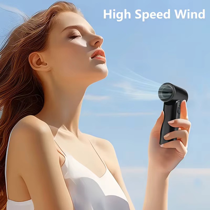HAOYUNMA Mini Handventilator wiederaufladbar in Schwarz für Outdoor, Reisen und Camping - Bild 5