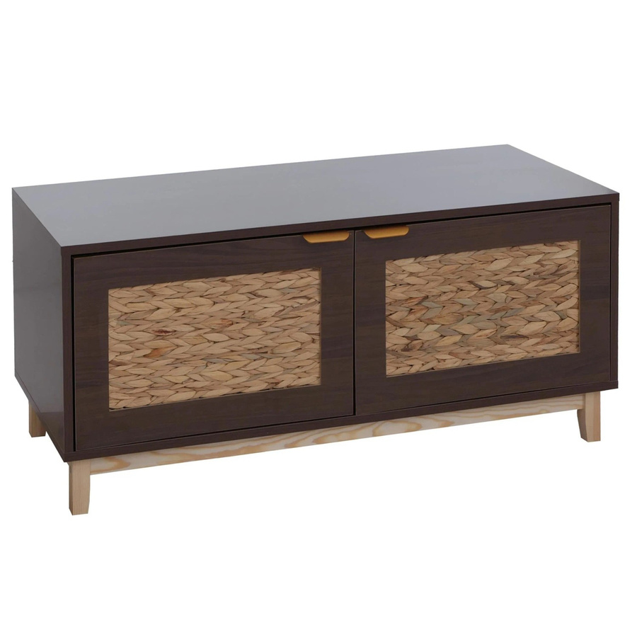 MCW Sitzbank mit Schuhregal P54 in Walnuss-Optik und Wasserhyazinthe-Front, B/H/T: 100 x 45 x 42 cm - Bild 2