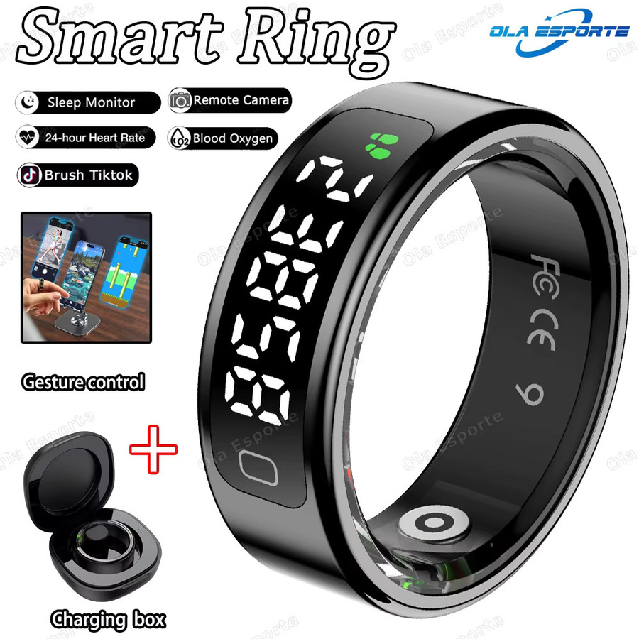 Ola Esporte R11 Smart Ring mit LED Display für Männer und Frauen in Schwarz zur Herzfrequenz- und SpO2-Überwachung mit Wasserdichtigkeit und Multi-Sport-Modi - Bild 6