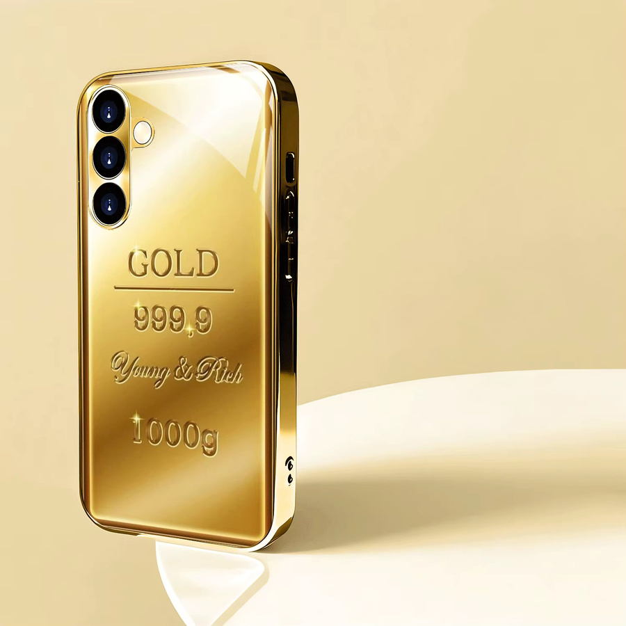 Galvanisch vergoldete Handyhülle für Samsung Galaxy S26 S25 S24 S23 S22 S21 S20 5G in Gold mit kreativer Textur - Bild 3