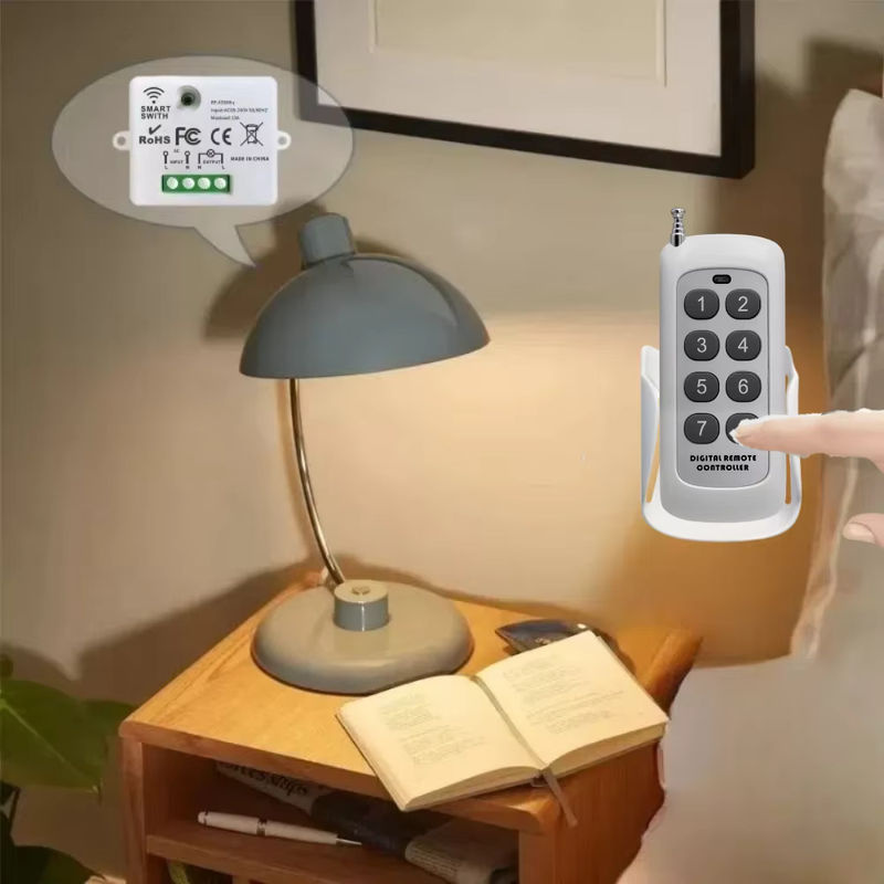 Kebidu Mini Wireless Smart Lichtschalter mit Fernbedienung 433 MHz RF Relais Empfänger 220 V in Weiß - Bild 3