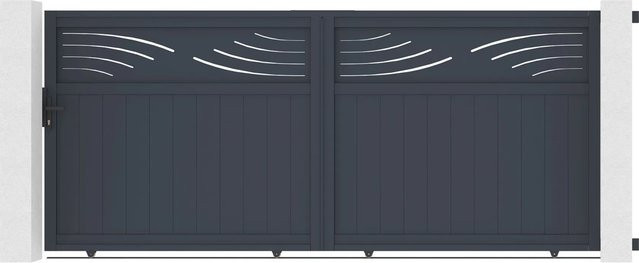 Casanoov Elektrisches Schiebetor Halti aus Aluminium in Grau inklusive Schiebetorantrieb Ranger C300, Breite: 370 cm, Höhe: 160 cm - Bild 1