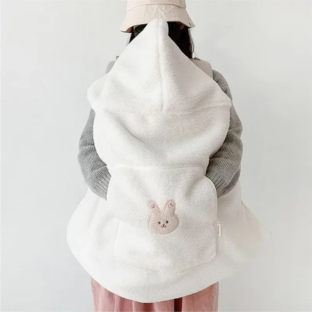 LuckyHui Baby Decke aus Flanell und Korallen-Fleece mit Bären-Design in Weiß, warme Winterdecke für Kinderwagen und Säuglinge - Bild 1