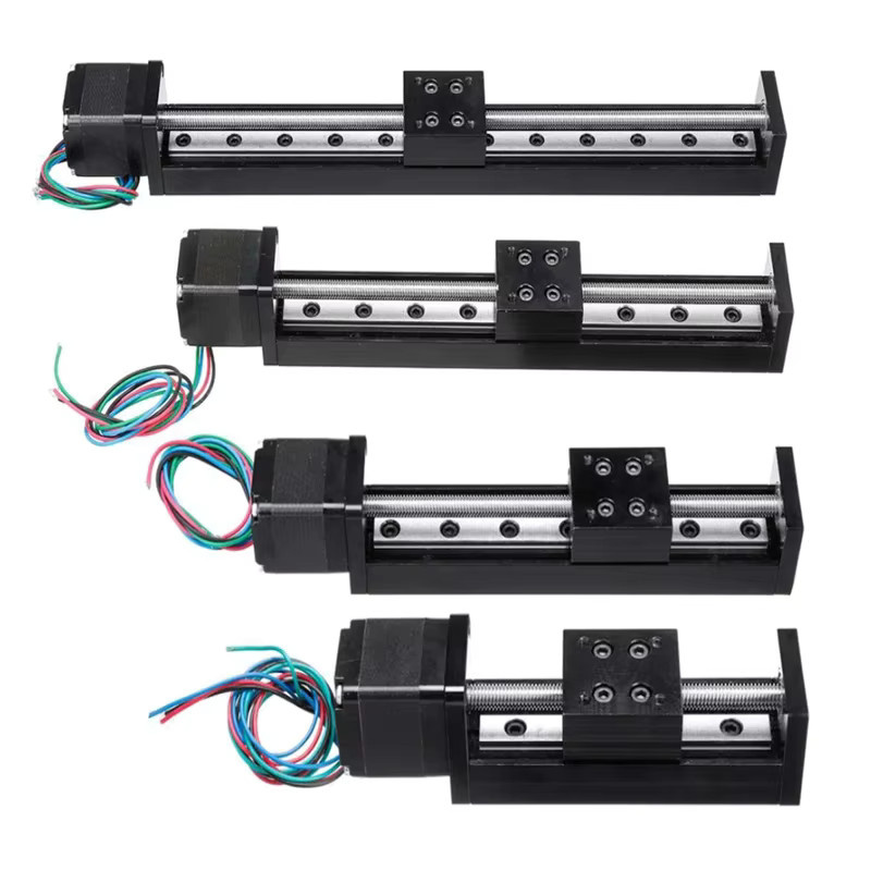 PFDE Mini-T-Typ Schiebetischschiene mit Nema11 28 mm Schrittmotor für XYZ-Achse und CNC-3D-Drucker, Farbe: Schwarz, Hub: 50–300 mm - Bild 2
