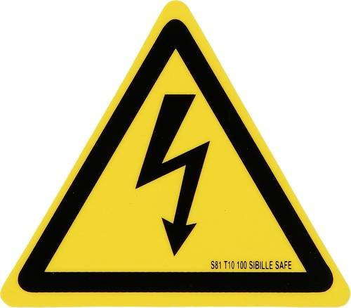 KS Tools Warnschild Hybrid-Blitz aus Kunststoff in Gelb, Breite: 100 mm - Bild 1