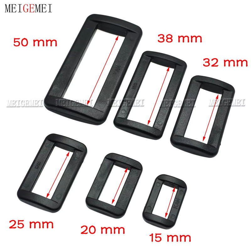 10 Stück Looploc seitliche Entriegelungsschnallen von MEIGEMEI aus Kunststoff in Schwarz, Rechteck-Ringe für Rucksackgurte und Taschen, Breite: 15 mm bis 50 mm - Bild 2