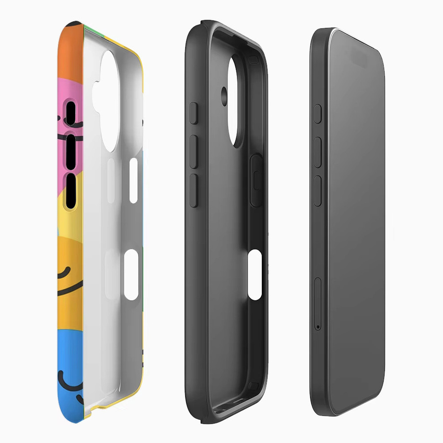 Smiley-Farbkugeln Handyhülle für Apple iPhone 17 16 15 14 13 12 11 Pro Max Plus mit doppelschichtiger Rückseite in Multicolour - Bild 2