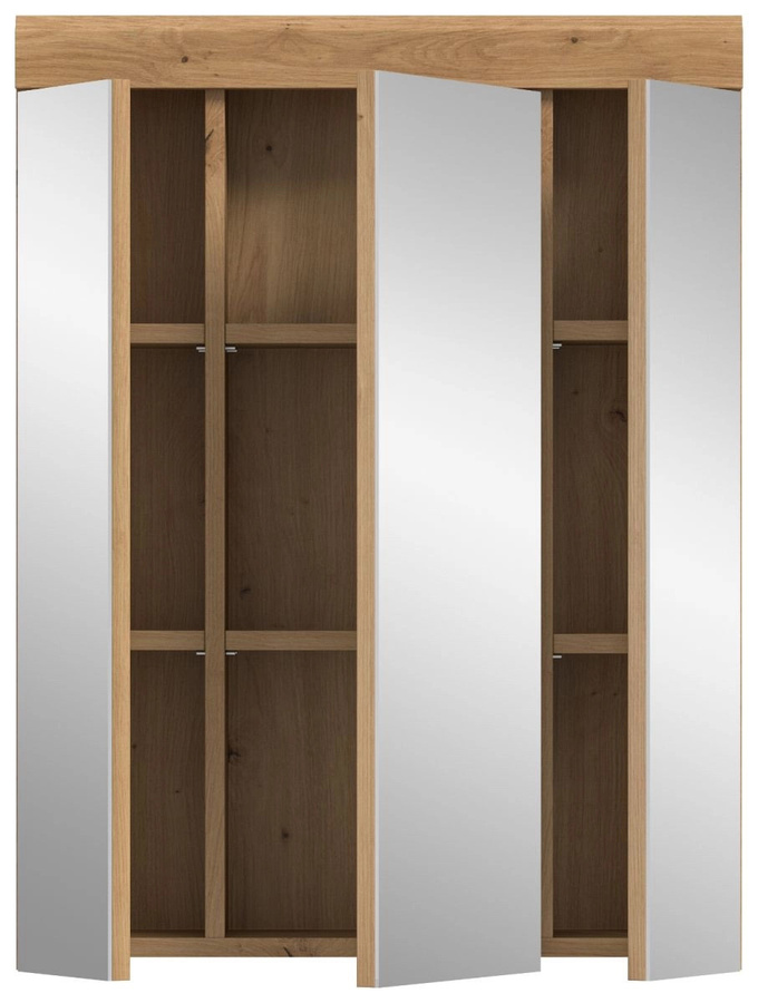 Spiegelschrank Shawn für das Badezimmer in Eiche, mit LED-Beleuchtung und Glasfront, B/H/T: 60 x 79 x 19 cm - Bild 4