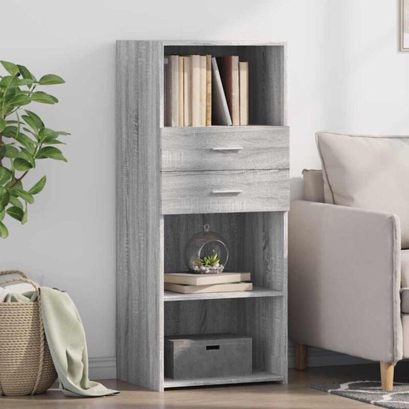 Vidaxl Highboard in Grau aus Holzwerkstoff im modernen Design, B/T/H: 50 x 42,5 x 124 cm - Bild 1