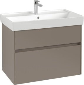 Villeroy & Boch Waschtischunterschrank Collaro in Wine Grey, Wandmontage mit LED und internen Schubladen, B/T/H: 75,4 x 54,6 x 44,4 cm - Bild 1
