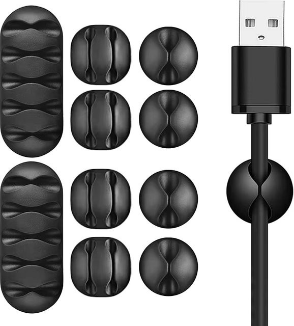 VORTNGLE 3-teiliger Silikon-Kabelorganizer für USB-Kabelmanagement und Schreibtisch-Kabelhalterung - Bild 1