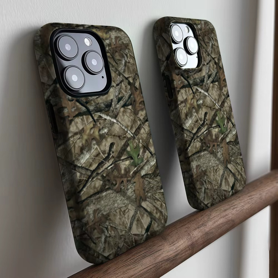 CaseLumi Matte Bumper MagSafe Hülle für iPhone 17 16 15 14 13 Pro Max mit Blätter-Camouflage-Design in Multicolour - Bild 2