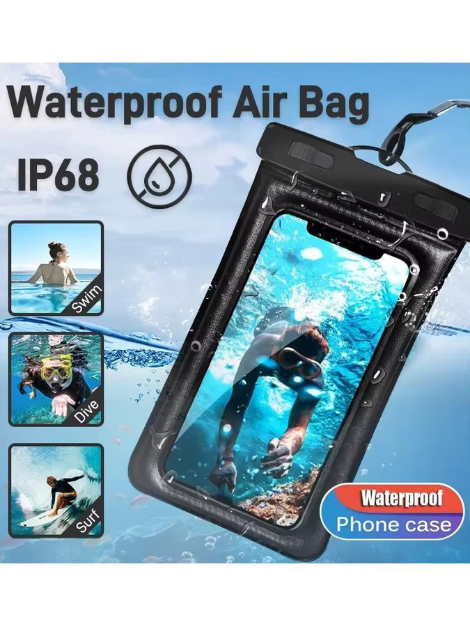 Wasserdichte Handyhülle Mrgabwte IP68 Universal Tasche aus PVC in Schwarz für iPhone 16 15 14 Pro Max und Xiaomi - Bild 7