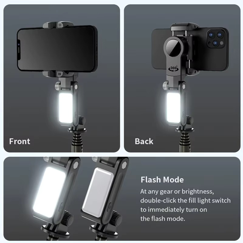 AyeBeau Handheld Gimbal Stabilisator mit Selfie Stick und Stativ für iPhone und Android Smartphones in Schwarz - Bild 4