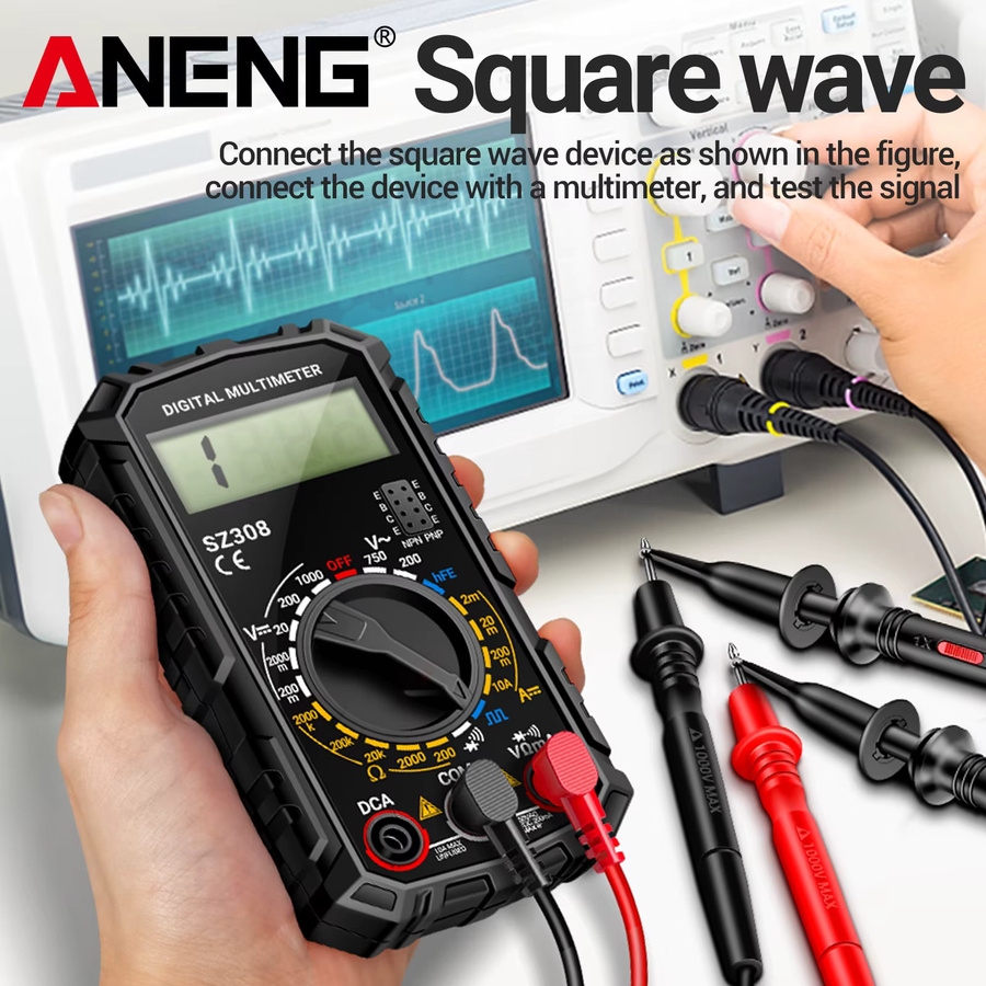ANENG SZ308 Digitaltester Rechteckwellen-Multimeter für AC/DC-Spannung und 10 A Strommessung - Bild 3