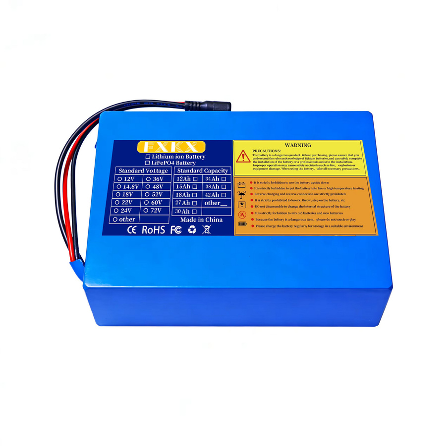 FXKX 36V Elektroroller-Akku 10Ah mit 10S3P 18650 Grade-A Zellen, Blau, XT60 und JST Anschlüsse - Bild 5