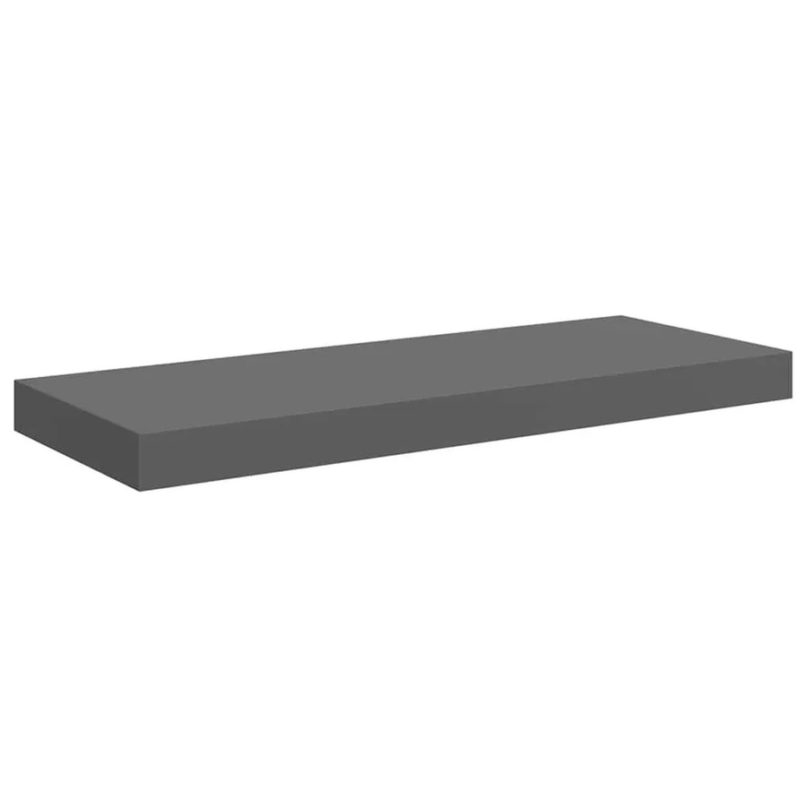 vidaXL Schweberegal in Grau Hochglanz aus MDF, B/T/H: 60 x 23,5 x 3,8 cm - Bild 2