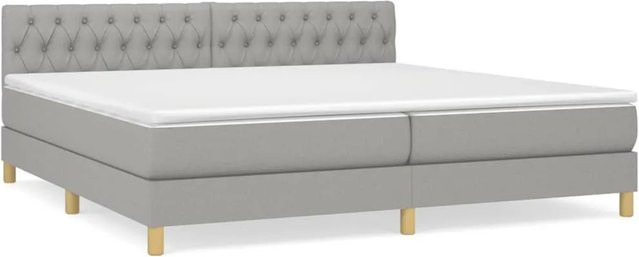 vidaXL Boxspringbett Hybrid mit Matratze und Taschenfedern, Grau, B/T/H: 200 x 200 x 78 cm - Bild 1
