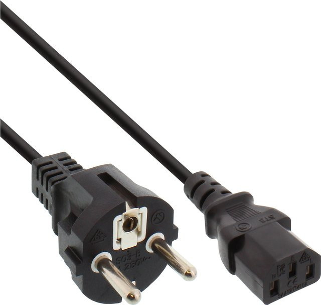 InLine 40er Bulk-Pack Netzkabel Schutzkontakt auf Kaltgerätestecker C13, schwarz, 1,5 m - Bild 1