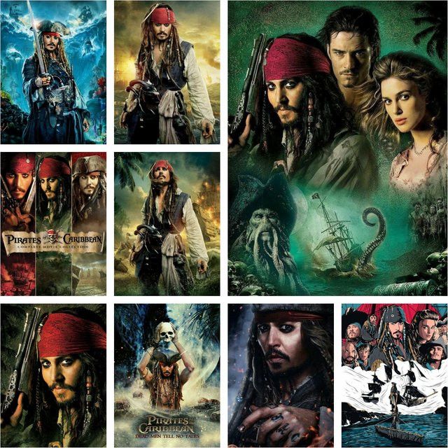 Potdemiel Diamant-Malerei-Set Johnny Depp Jack Sparrow mit runden Steinen für Mosaik und Kreuzstich, B/H/T: 30,0 x 20,0 x 20,0 cm - Bild 1