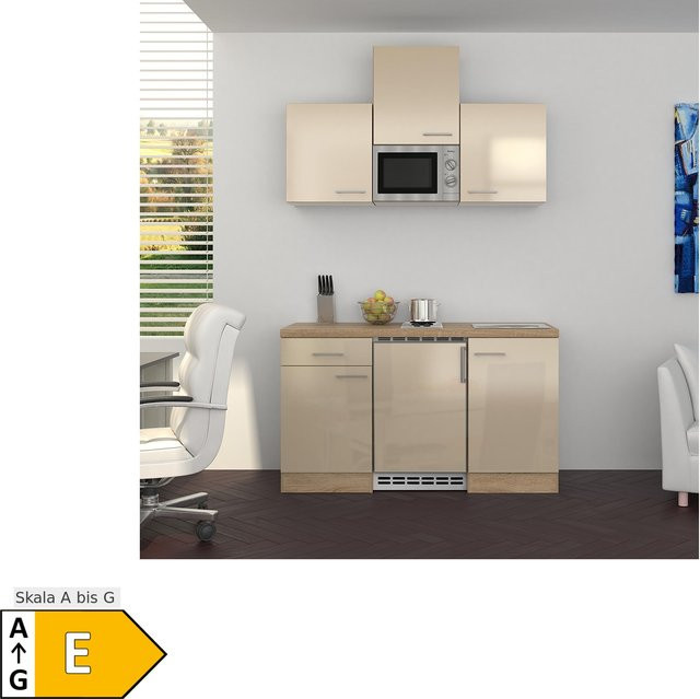 Flex-Well Küchenzeile Nepal in Beige, B: 150 cm, H: 82 cm, T: 57 cm - Bild 1
