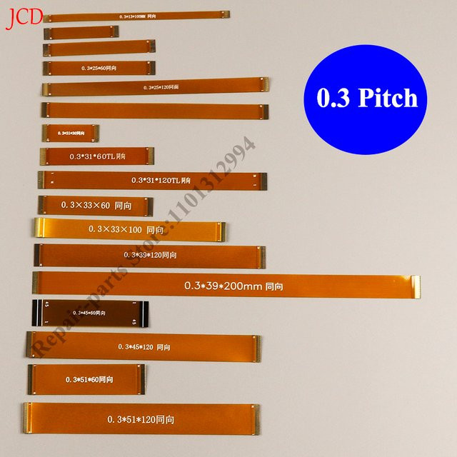 JCD Flexibles Flachkabel FPC-Stecker für Frontsteuerung in Orange, 0,3 mm, verschiedene Pin-Optionen (13, 21, 23, 25, 27, 33, 39, 45, 51 Pin) - Bild 1