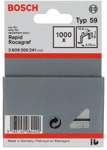 Bosch Feindrahtklammern Typ 59, 1000 Stück, B: 10,6 mm, H: 10 mm - Bild 1
