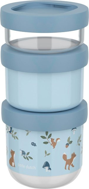 Mepal Mio x Little Dutch 3-teilige Snackbox, auslaufsicher und stapelbar, Multicolor/Blau - Bild 1